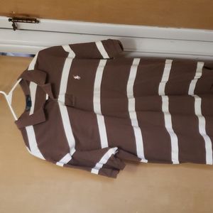 Men's XL Ralph Lauren Polo Brown and white